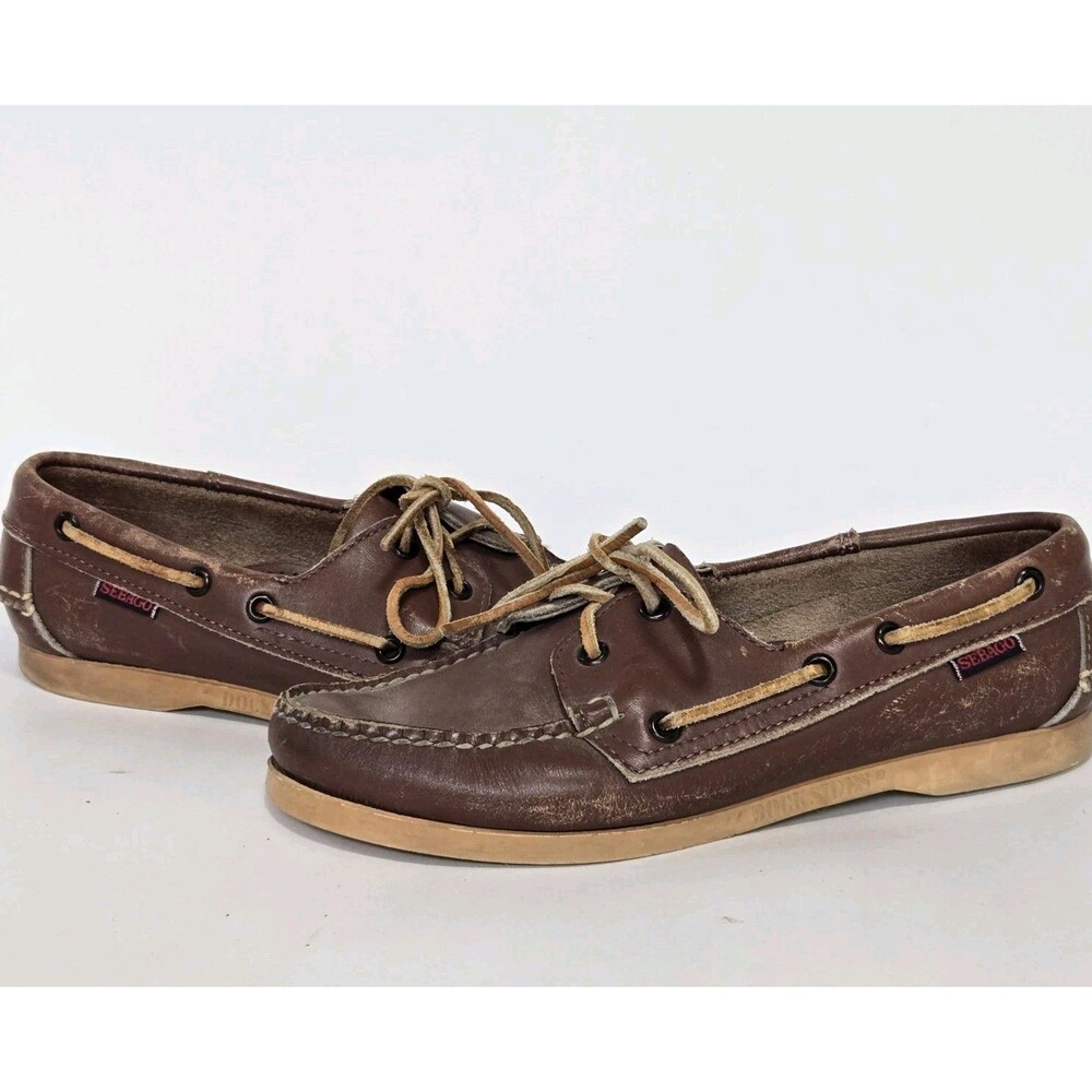 Sebago Loafers Mens 7 Shoes Dockside Portland Waxed‎ Brown Leather